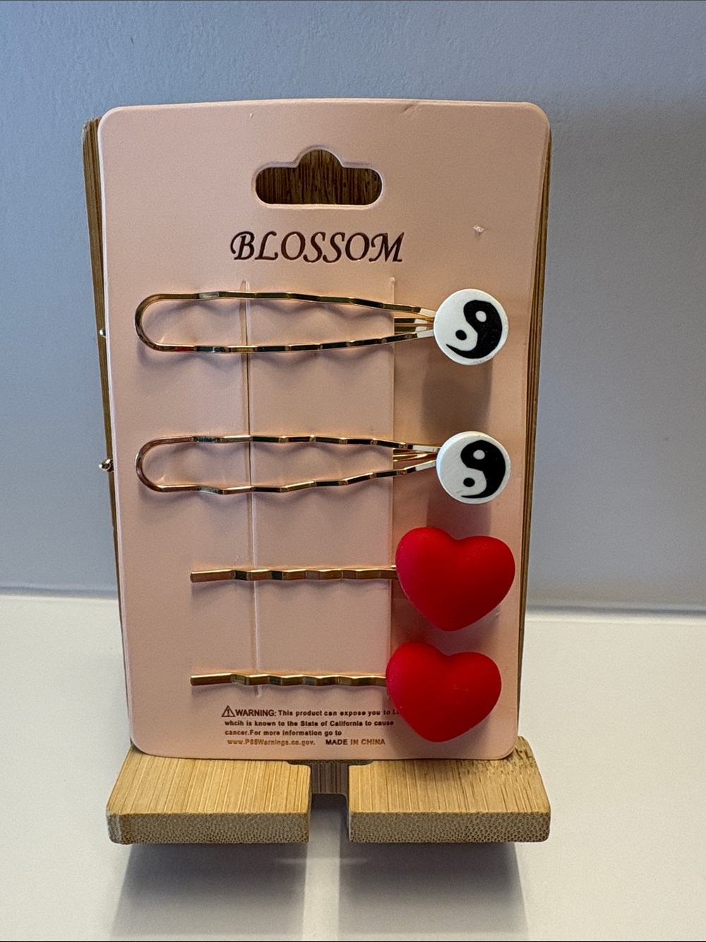 Blossom Kids Yin Yang & Red Heart Hair Clip Set